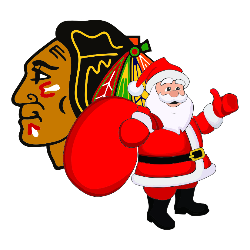 Chicago Blackhawks Santa Claus Logo vinyl decal